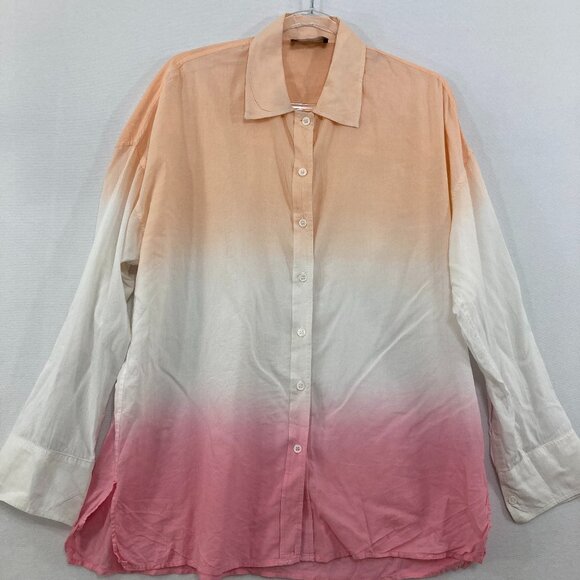 The Kooples size 3 or US Large Ombre Dip Dyed Shirt Button Up Relaxed Preppy - Picture 1 of 12